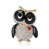 Креативная брошь в виде совы из сплава со стразами, милая женская одежда, корсаж, ювелирные изделия, булавка