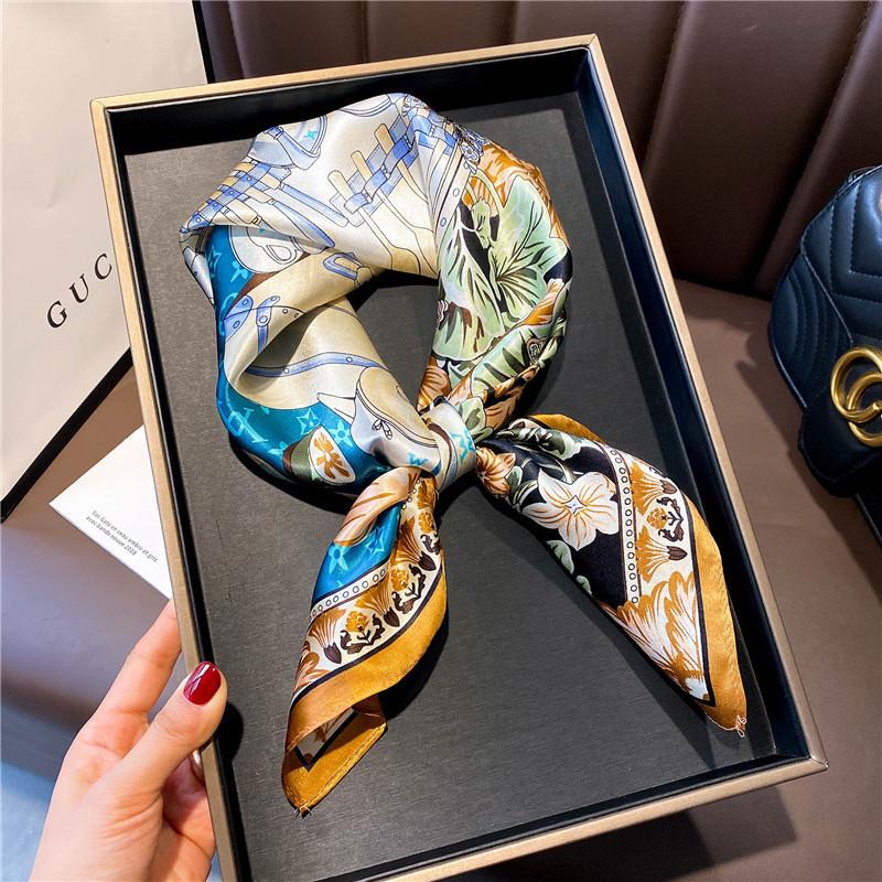 100% натуральный шелковый квадратный шарф женский бандана платок шарфы шали квадратный ворот фуляр накидки cachecol femme schals bufanda