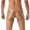 Men Boxer Underwear Low-rise U Convex Bag Briefs Glossy Silky Transparent Solid Color Boxer Briefs Smooth Thin Sports Panties