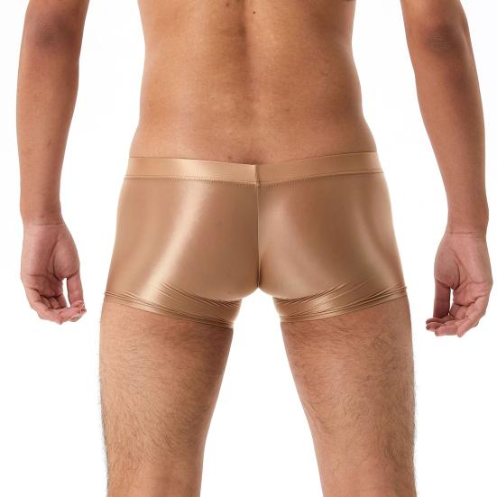 Men Boxer Underwear Low-rise U Convex Bag Briefs Glossy Silky Transparent Solid Color Boxer Briefs Smooth Thin Sports Panties