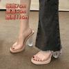 Crystal Slippers Women's Summer Transparent High Heels Thick Heel Sandals Fashionable Niche Wear Sandals