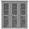 vidaXL Armoire avec portes vitrées BODO gris bois de pin massif 355079