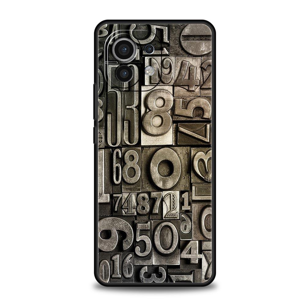 Чехол для телефона с узором из цифр для Xiaomi Mi 17 Pro Max 15 14 13 12 11 Ultra 15T 14T 13T 12T 11T Pro Lite Мягкий ТПУ Корпус Capas