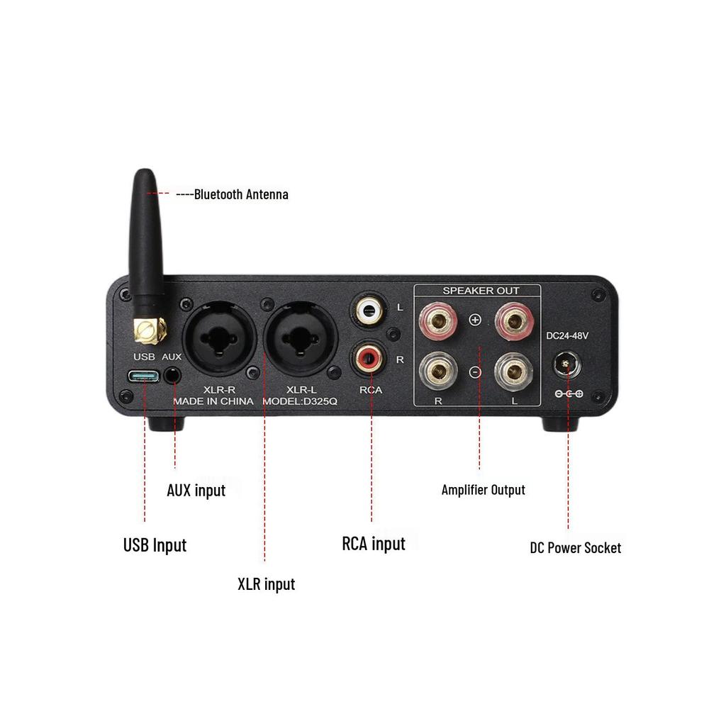 D325Q HiFi Bluetooth Цифровой Аудио Усилитель с Пультом Дистанционного Управления