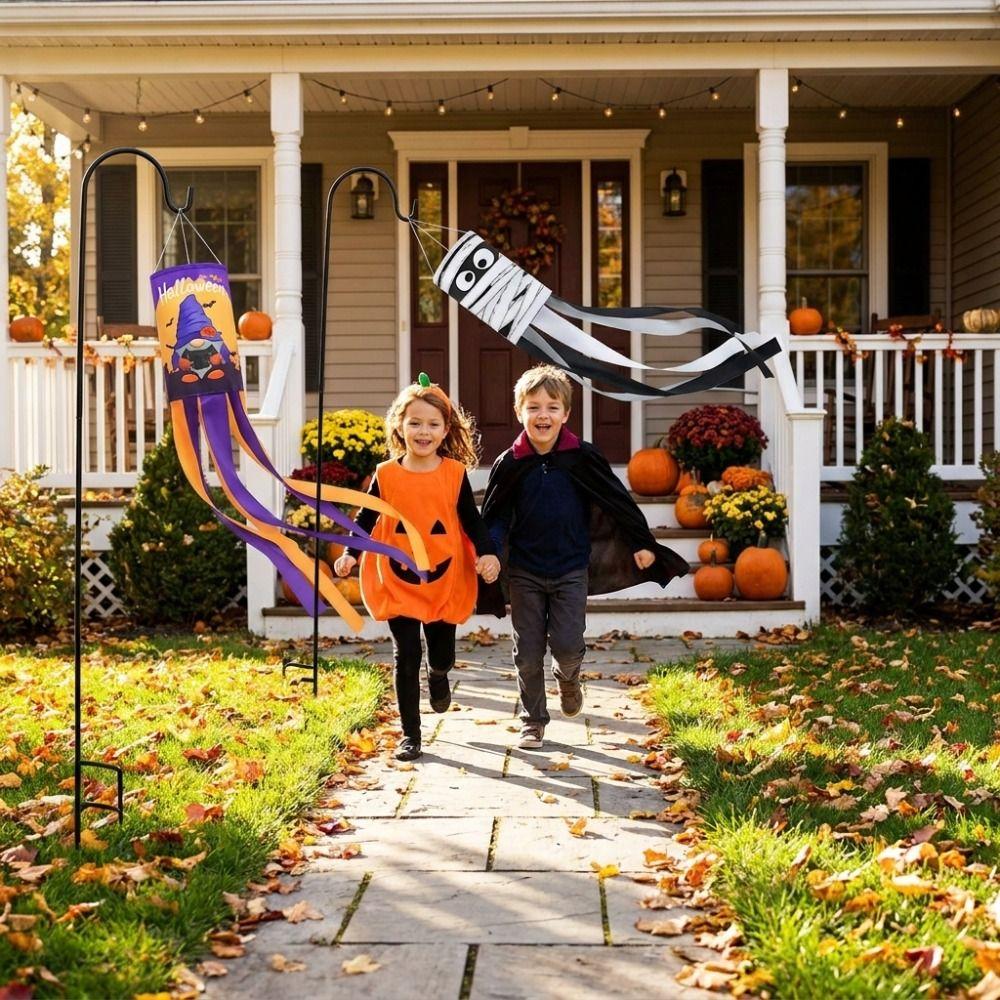 Pumpkin Ghost Windsock Spooky Windpipe Flag Creative Halloween Hanging Ornaments Front Porch
