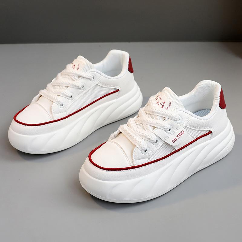 Модные женские модные маленькие белые туфли, летние сетчатые дышащие туфли на плоской подошве в стиле ретро, вулканизированные туфли, уличные туфли с мягкой подошвой и увеличенной высотой