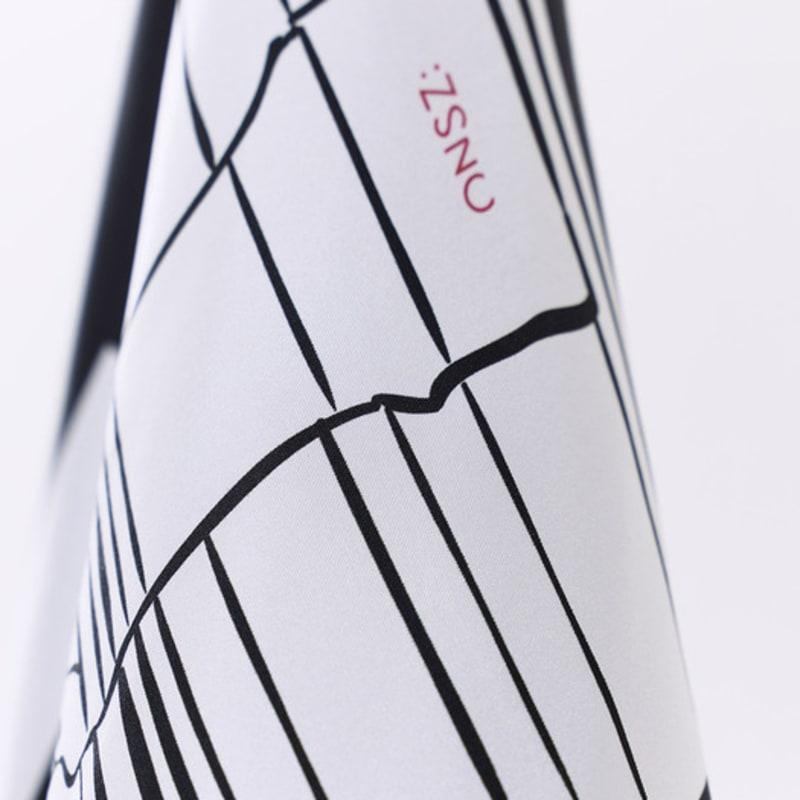 ONSZ Black and White Sketch Silk Scarf