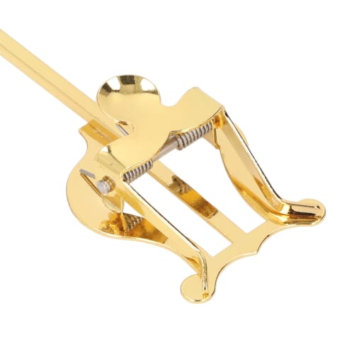 Music Stand for Marching Sheet Music, Alto Saxophone, with Music Clip, Alloy Material, Gold, Sheet Music Accessory