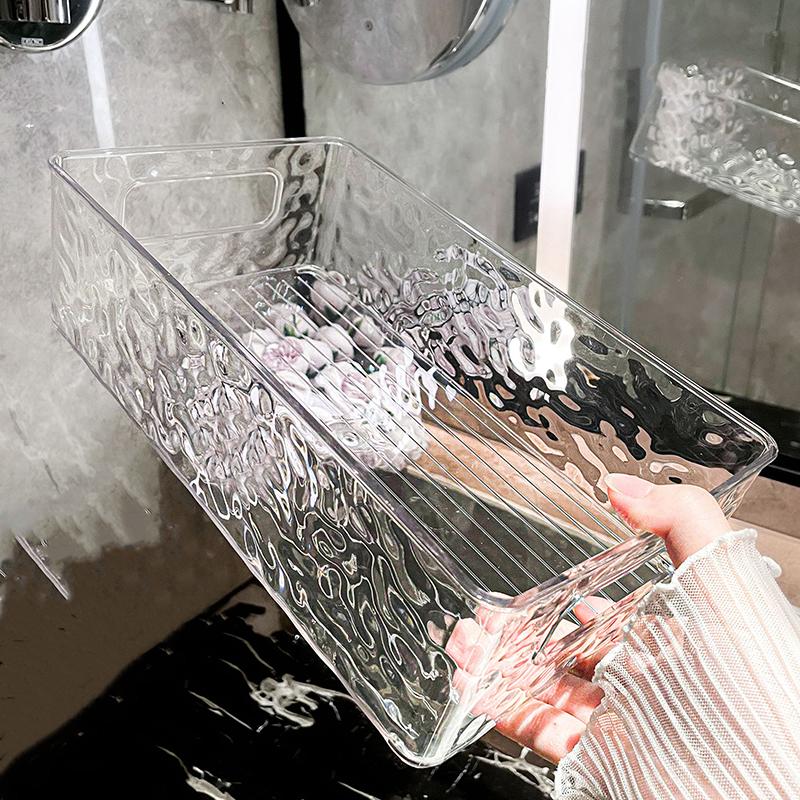 Корзина для сортировки и хранения косметики High Beauty с легким роскошным узором Glacier, штабелируемая коробка для хранения