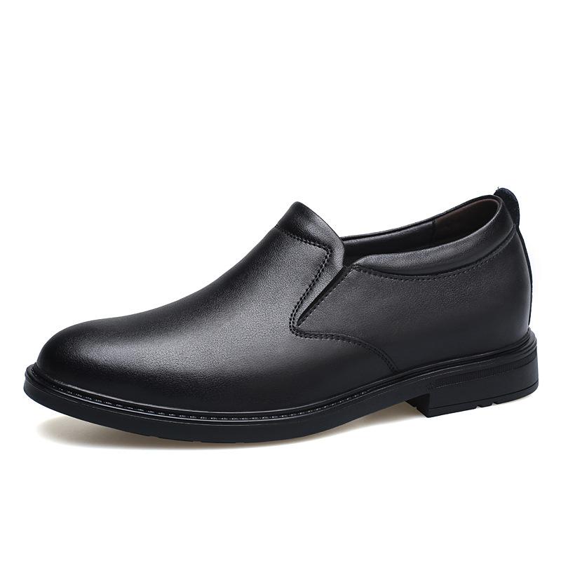 Мужские кожаные туфли, деловые туфли, туфли без застежек, невидимая внутренняя часть, увеличивающая рост, мужские туфли 6/8 см, свадебные туфли, большой размер 36-47