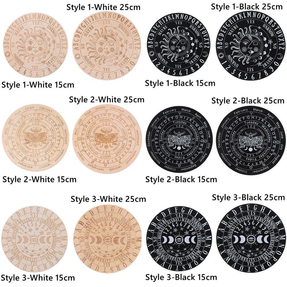 Остроконечный со звездами, солнцем и луной, кошачий узор, черно-белый цвет, ломтик деревянной основы, деревянная маятниковая доска