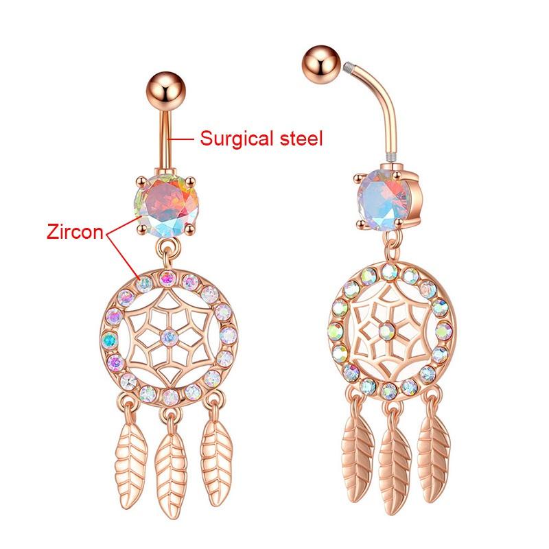 1 шт., висячее кольцо на пупке, звезда, ловец снов, цепочка для пирсинга пупка для женщин, украшения для тела