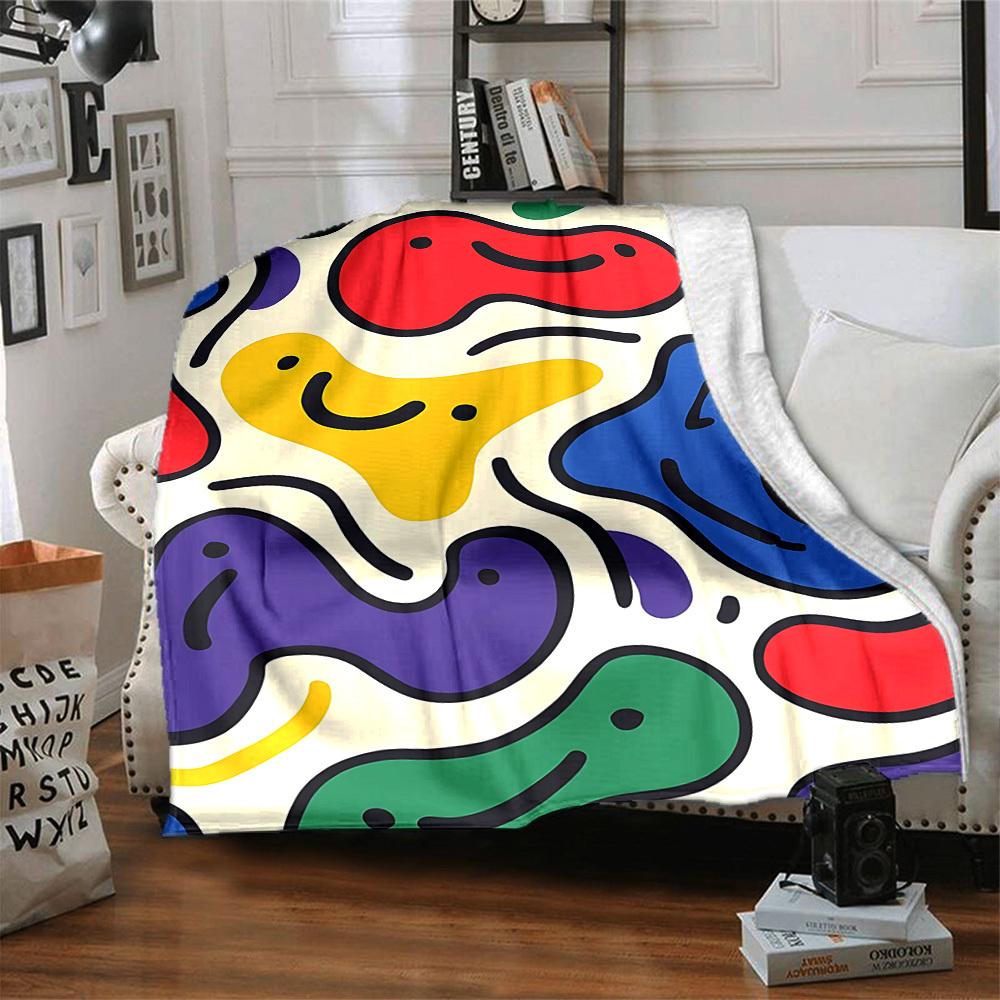 1pc Colorful Patterns Blanket Warm,Perfect for Camping And Travel, Making It a Great Gift for Any Season yy250904189