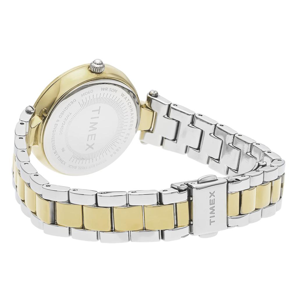 Часы Timex Adoon Серебристый циферблат Латунь Минеральное стекло Кварцевые 32 мм TW2V24500 Женские Золотые