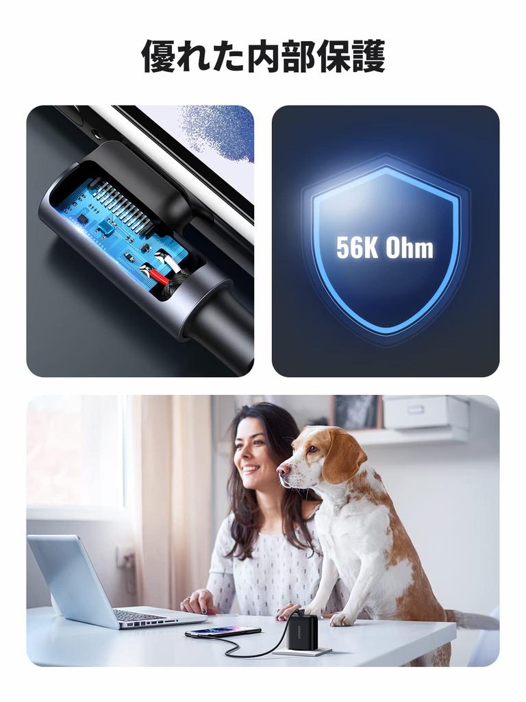 Кабель UGREEN USB Type C длиной 1 м, совместимый с быстрой зарядкой и передачей данных, нейлоновая оплетка, высокая прочность, подходит для Xperia XZ2 Galaxy S9, L-образный QC3.0/2.0