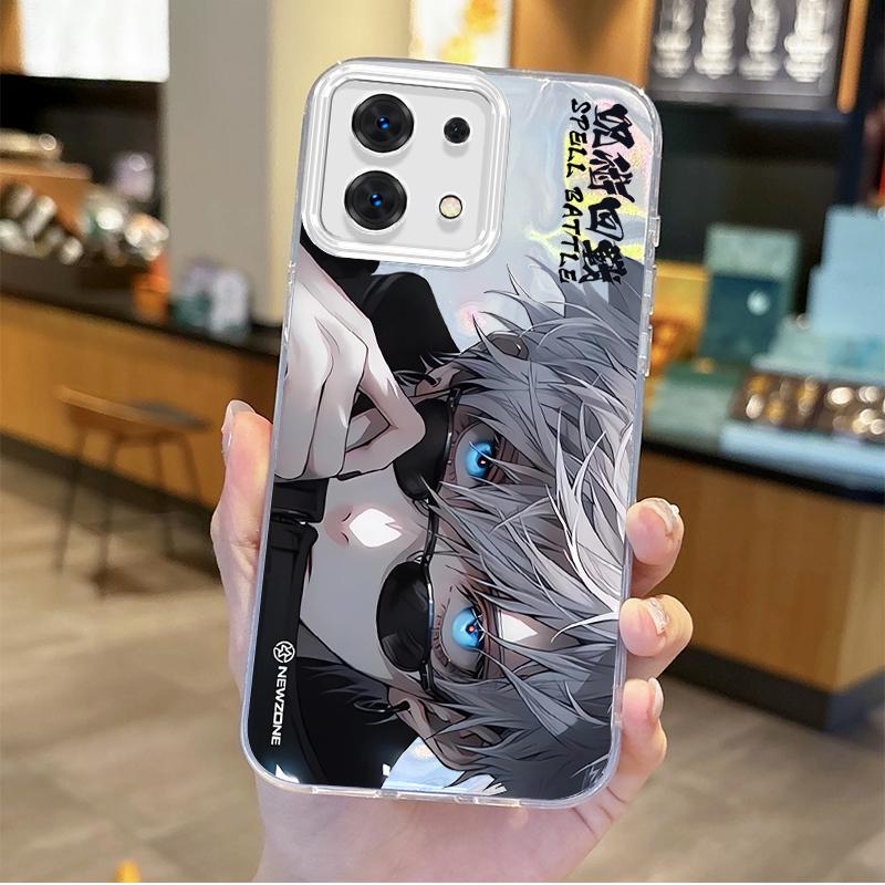 Чехол для телефона Jujutsu Kaisen Сатору Годжо Аниме Градиентный для Redmi Note13 12 11 10 9 ProPlus 13C 12C 10C 9C A2 A1 Жесткий Нескользящий Чехол