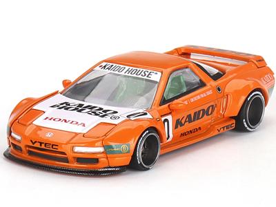 NSX Kaido Racing V1 Оранжевый с Белым Капотом от Jun Kaido House Специальная Металлическая Модель Автомобиля от Mini GT KHMG119 (Разработано Имаи) 1/64
