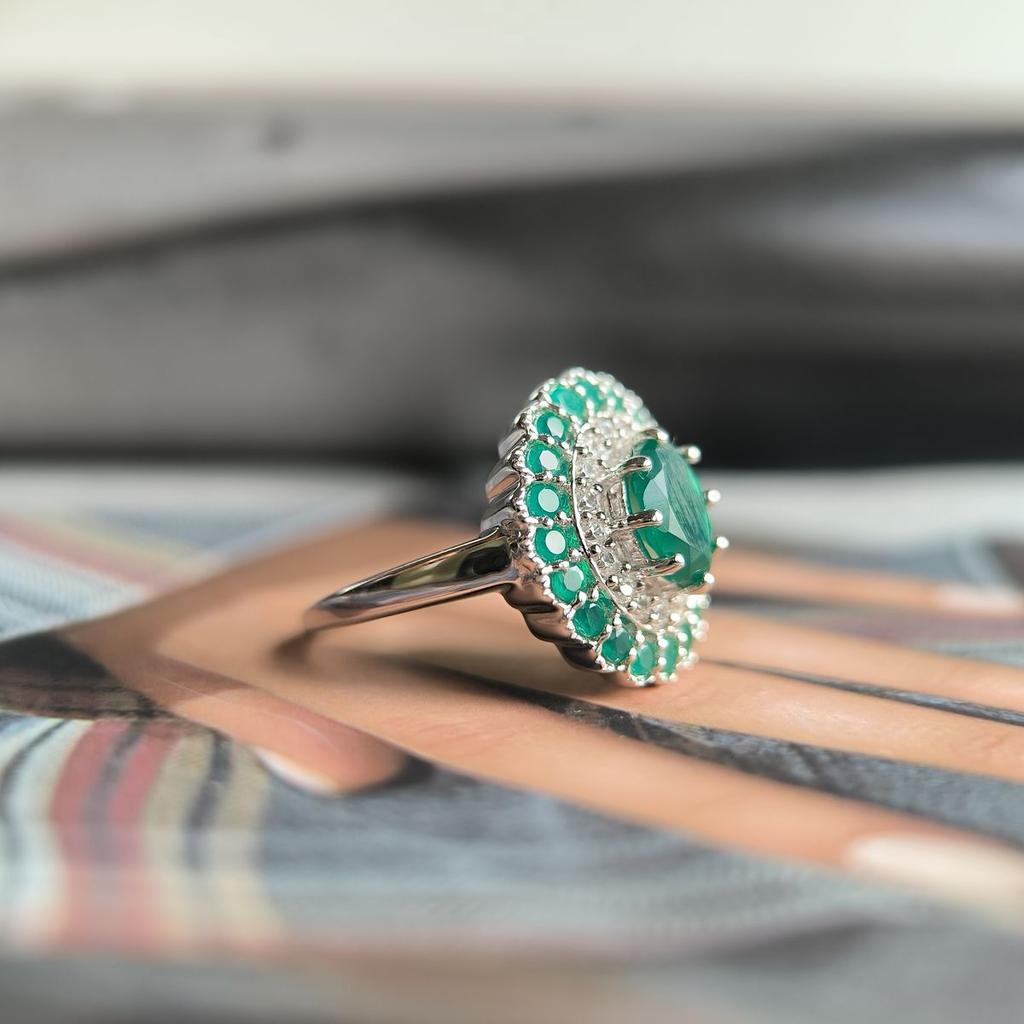 Серебряное кольцо с натуральным агатом 2.228ct, вес изделия 6,52 гр (2196242)
