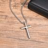 Stainless Steel Cross Pendant Necklace for Men Women, Unisex Simple Religion Necklace, Fashion Jewelry Chain Length 60cm/55cm