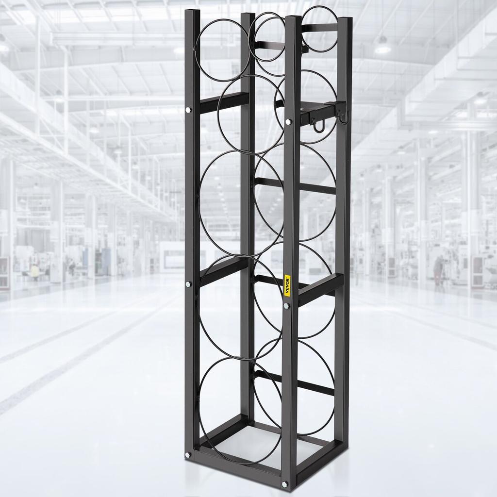 Refrigerant Tank Rack Cylinder Tank Rack with 3-30lb and 3 Small Bottles