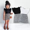1-6Y Kids Clothing Summer Fashion Lace Lace Fly Sleeve Top + Skirt 2pcs Children Short Sleeve