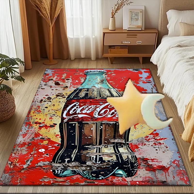 Ковер Coca-cola с художественным дизайном, коврик для пола в офис - Машинная стирка для спальни, спальни, гостиной, декор комнаты, подарки для фанатов, Рождество