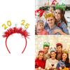 2025 Новый год для взрослых и подростков, мишура, повязка на голову, блестки, обруч для волос с буквами, карнавальный головной убор для вечеринки, реквизит для рождественской вечеринки