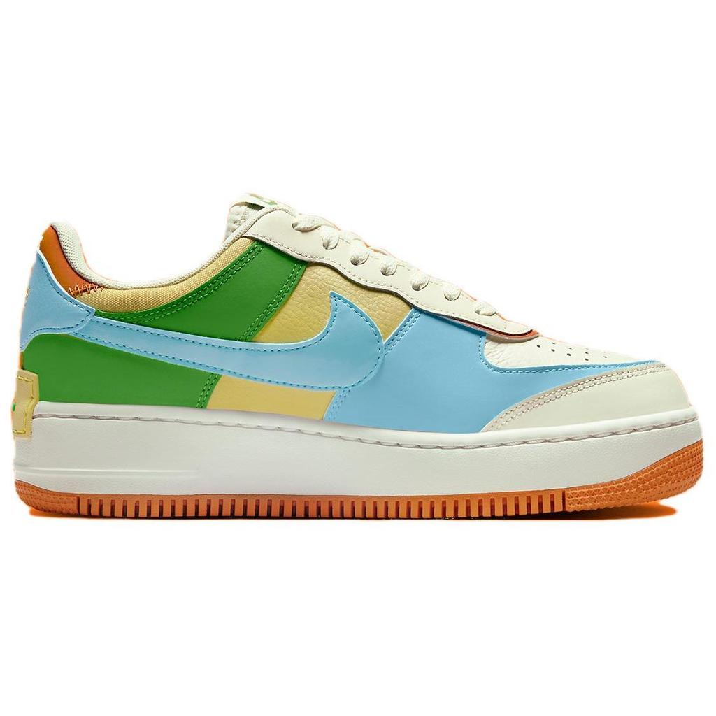 Nike Женские кроссовки Air Force 1 Shadow Coconut Milk Blue Monarch, разноцветные, Aquarius-Blue Saturn-Gold DZ1847-103