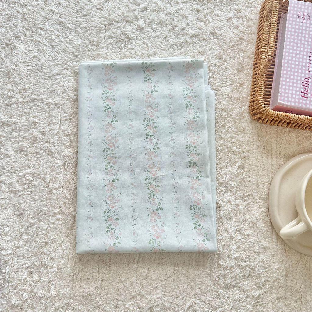 Хлопковая ткань 40-х годов с цифровой печатью, в корейском стиле, с цветочным принтом и полоской, для женской, детской, семейной и домашней одежды