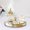 Glass Incense Burner Set Censer Tabletop Ornament Diffuser, Traditional Arabian Holder for