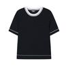 Fila Lifestyle White Series Color Block Приталенная футболка с круглым вырезом, удобная, универсальная, с коротким рукавом, женские топы, легендарно-синий F11W523401F-NV