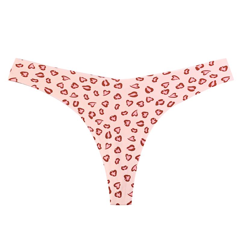 Сексуальные женские трусики без следов с заниженной талией и принтом, нижнее белье, стринги, соблазнительные стринги, дышащее нижнее белье