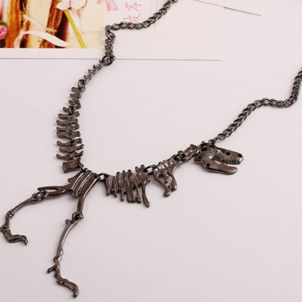 Goth Tyrannosaurus Chain Choker Punk Dragon Necklace Fashion Dinosaur Skeleton Necklace  Friend
