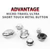 12/16/19/22/25/30mm Short Stroke Mini Waterproof Metal Push Button Switch Power Led Light Momentary 5/12/24/220V black 1NO Pushbutton Switches 3