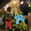 Frosted Shiny Wired Tied DIY Christmas Bow Xmas Tree Ribbon Bowknot Pendant Gift Box Decor Party Supplies