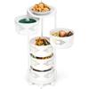 Kitchen Storage Cart 5 Tier Circular Rotating Basket Large Storage Rack with 360 Degree Wheels Fruit Vegetable Shelf Rotatable Basket