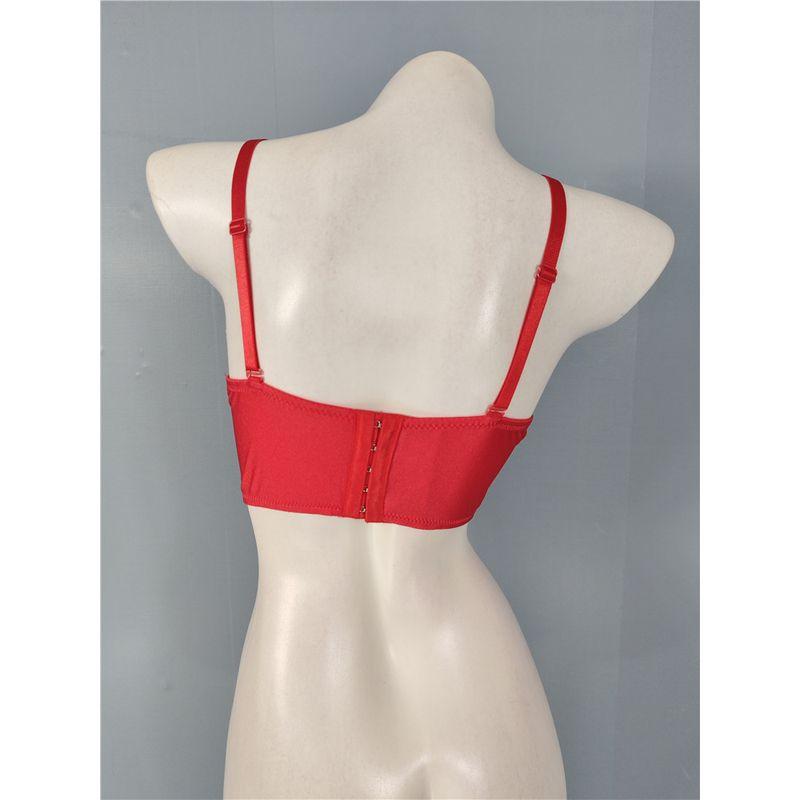 Export Single Corset Push Up Short Corset Crop-Top Spaghetti-Strap Tube Top Diamond Decorations Shiny Corset Lace Tops with Chest Pad