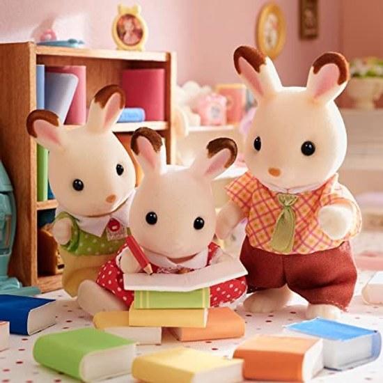 Куклы Sylvanian Families Семья Шоколадных Кроликов FS-46 ST Сертифицировано для 3 лет и старше Игрушка Кукольный Домик EPOCH
