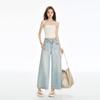 Lyocell Tencel Short Tall Waist Double Buckle Drop Feeling Ice Cool Narrow Version Wide Leg Nine Cent Jeans Female