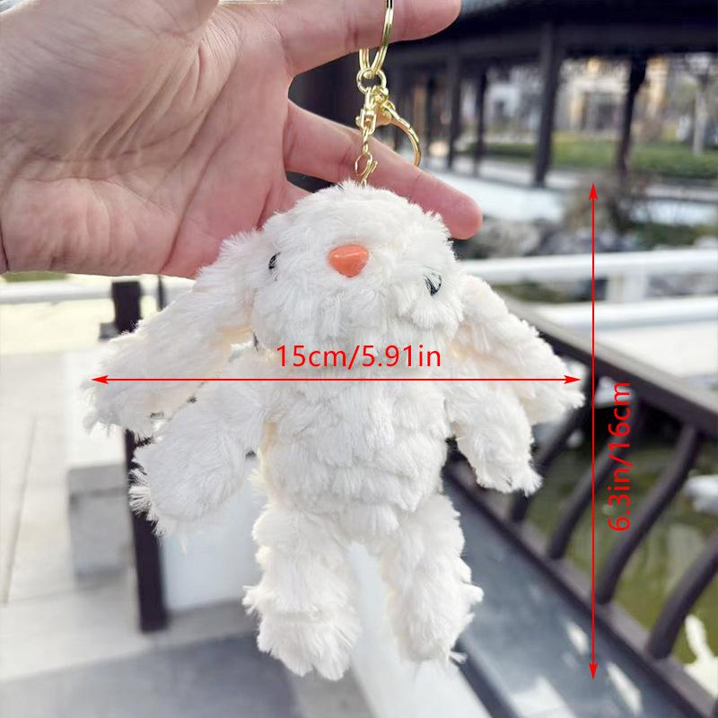 Милый мультяшный пушистый кролик кукла брелок кулон для рюкзака кулон сумка аксессуары креативный чучела животных брелок для подарков