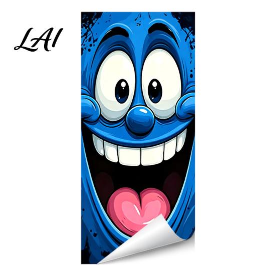 Holiday Trash Can Party Decorations Funny Cartoon Sticker Cute Big Eye Expression Decorative Removable PVC Stickers for Recycling Bins Adhesive