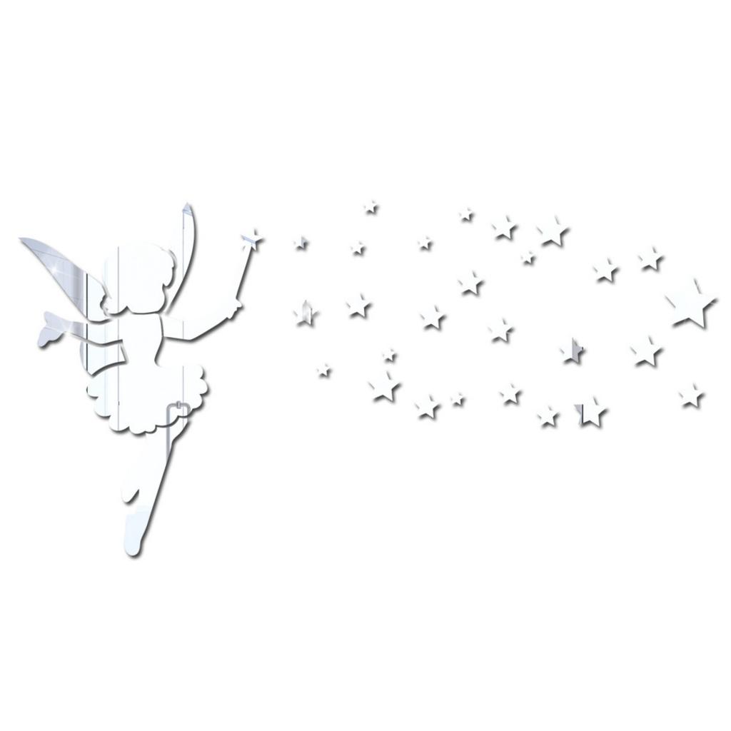 Акриловая фея волшебная палочка звезда трехмерное хрустальное зеркало наклейка спальня гостиная креативное украшение самоклеящаяся наклейка на стену