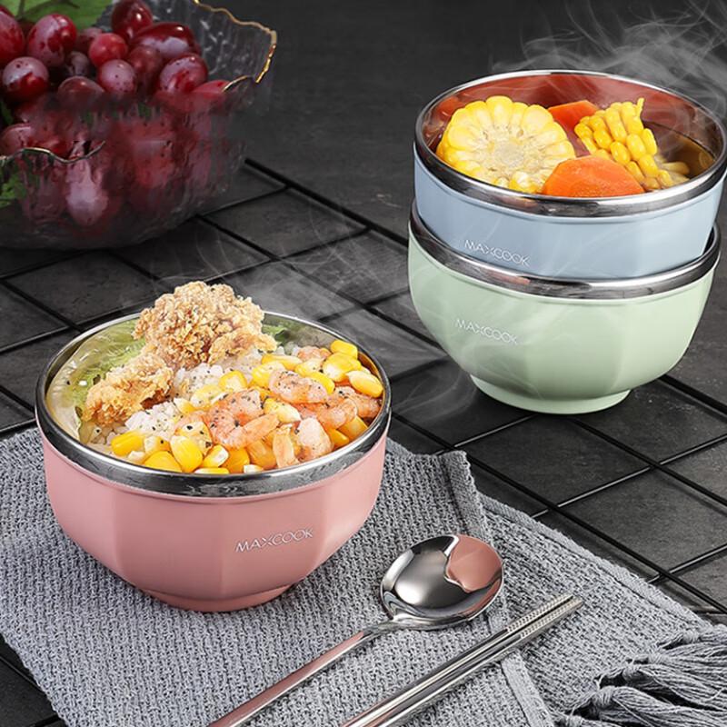 maxcook Набор из 3 разноцветных мисок из нержавеющей стали 304