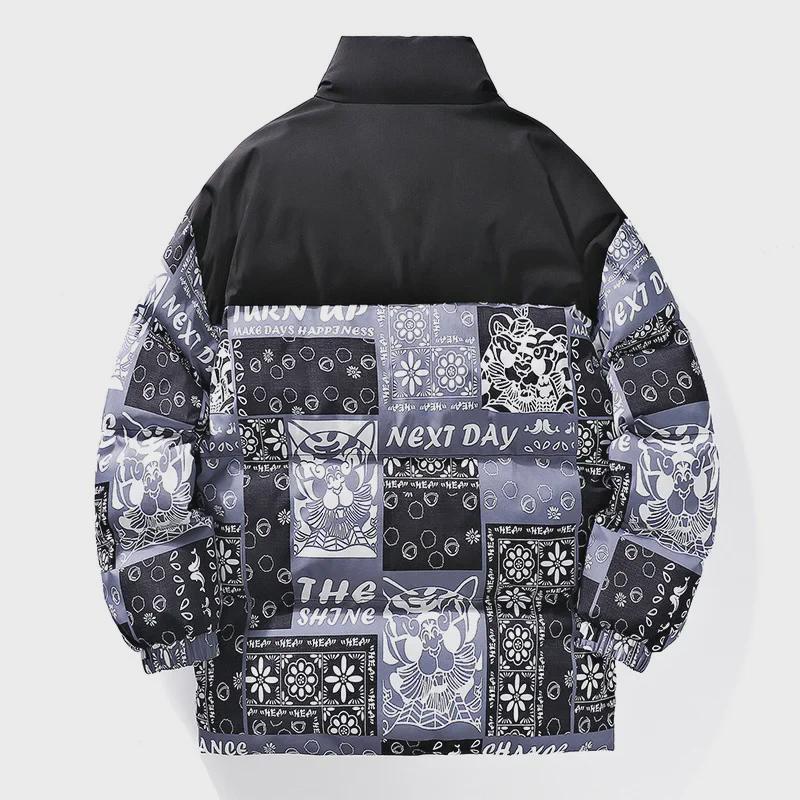 Men's Winter Thick Cotton Stand Collar Jacket - Trendy Loose Fit, Warm Down Style