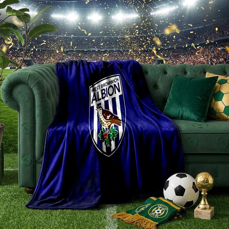 Bromwich Albion Throws Blanket Flannel Blankets Plush for Couch Bed Gifts for Men Women Travel picnic blanket Christmas fan gifts