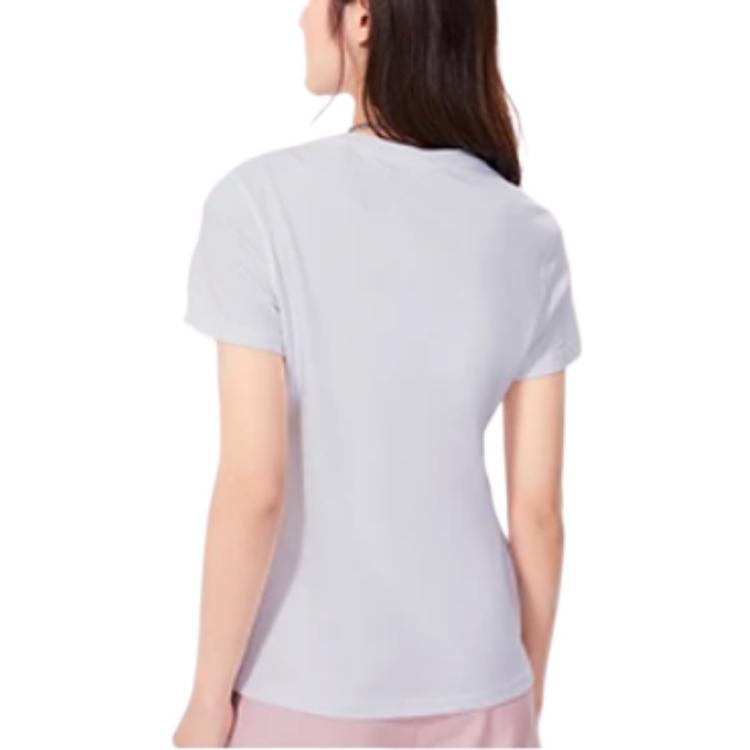 Li Ning Sports Fashion Series SS22 - Cherry Blossom Series Повседневная дышащая футболка с круглым вырезом и коротким рукавом с принтом в виде цветущей вишни, женские топы AHSS914-1