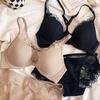 Комплект бюстгальтера на косточках с французским кружевом и застежкой спереди: Предотвращающий провисание, Минимизатор, Сексуальный дизайн