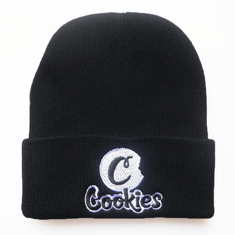 COOKIES New Letter Embroidered Knit Hat Pullover warm beanie for men and women, autumn and winter cold weather hat for students