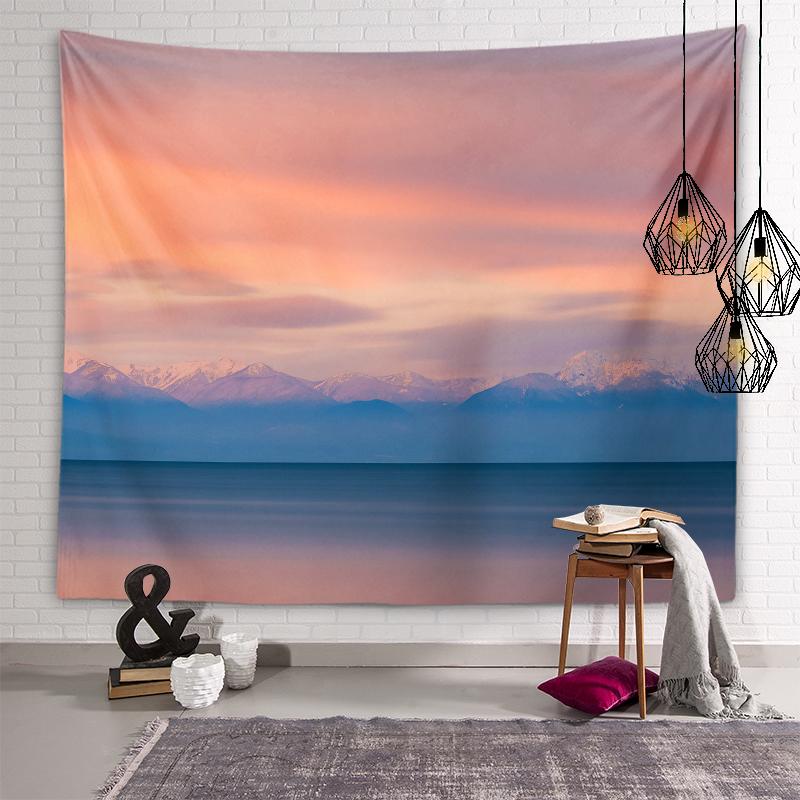 Приморский закат, пейзаж с закатом, гобелен, солнечный лес, украшение стены, гобелен для гостиной, эстетика комнаты, украшение для дома