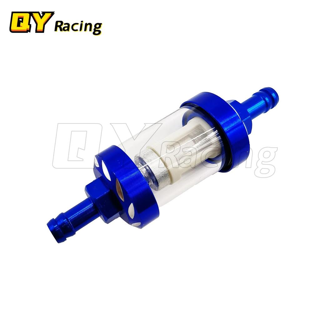 8mm CNC Aluminum Alloy Glass Motorcycle Gas Fuel Gasoline Oil Filter Moto Accessories For ATV Dirt Pit Bike Motocross